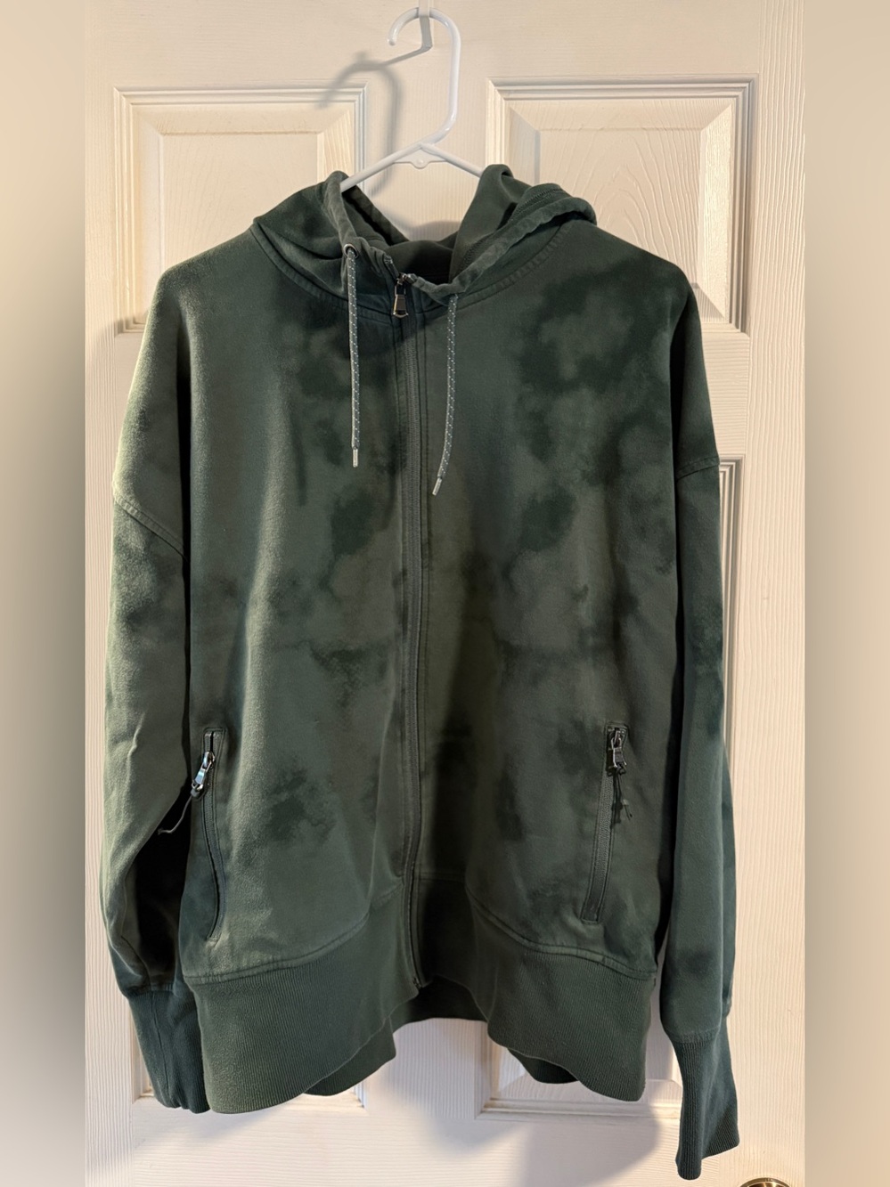 Old Navy Olive Green Tie-Dye Zip Hoodie